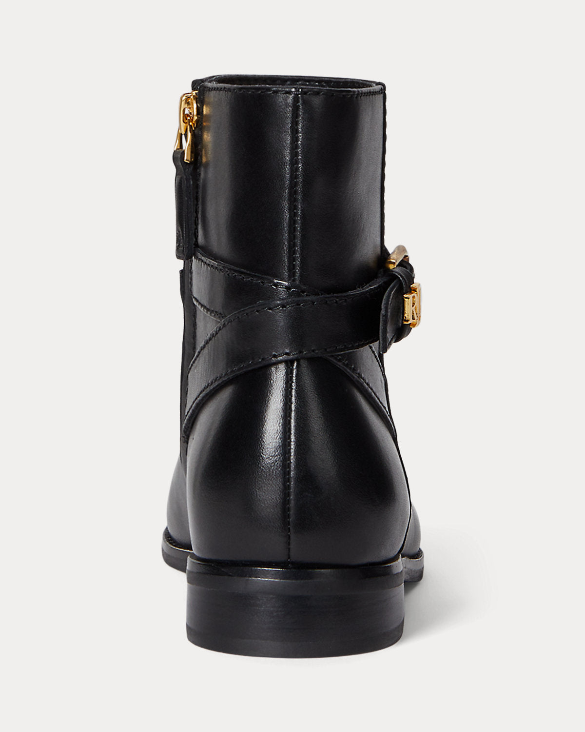 Ralph Lauren Brooke Ii Burnished Leather Bootie Black
