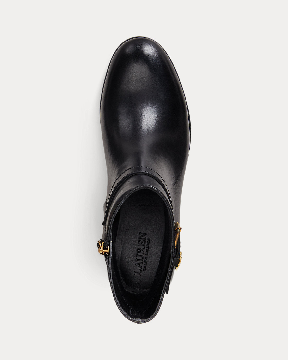 Ralph Lauren Brooke Ii Burnished Leather Bootie Black