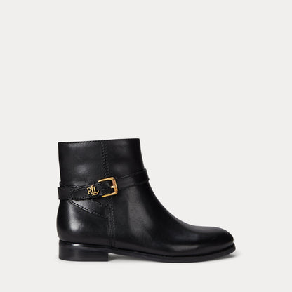 Ralph Lauren Brooke Ii Burnished Leather Bootie Black