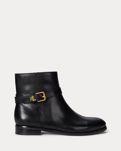 Ralph Lauren Brooke Ii Burnished Leather Bootie Black