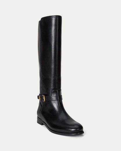 Ralph Lauren Brooke Ii Burnished Leather Tall Boot Black
