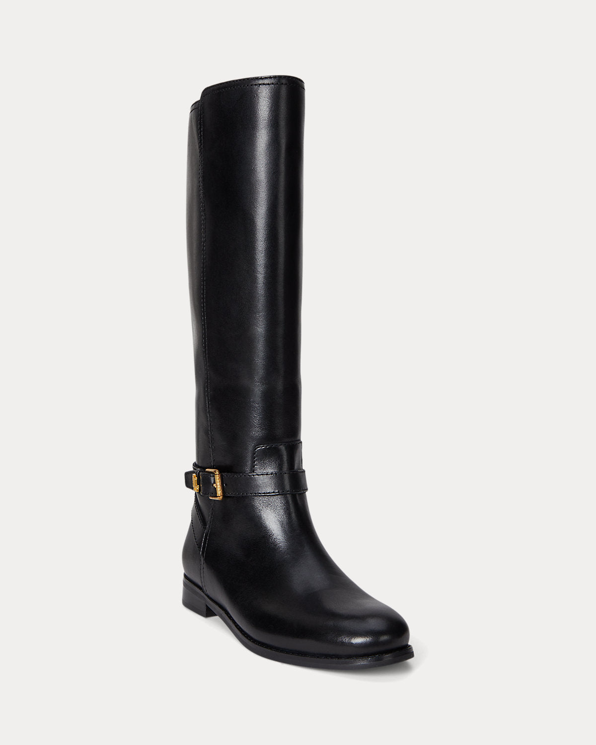 Ralph Lauren Brooke Ii Burnished Leather Tall Boot Black