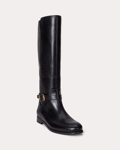 Ralph Lauren Brooke Ii Burnished Leather Tall Boot Black