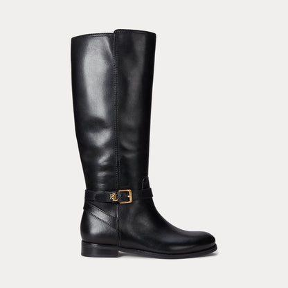 Ralph Lauren Brooke Ii Burnished Leather Tall Boot Black