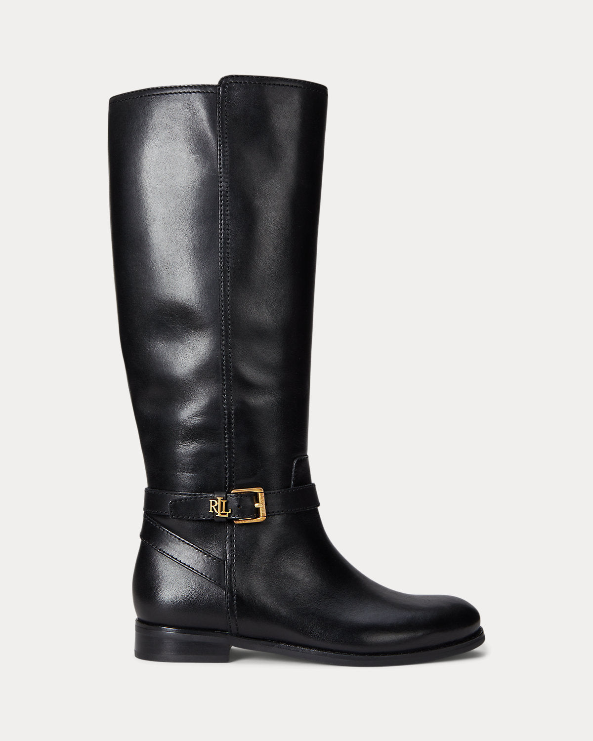 Ralph Lauren Brooke Ii Burnished Leather Tall Boot Black