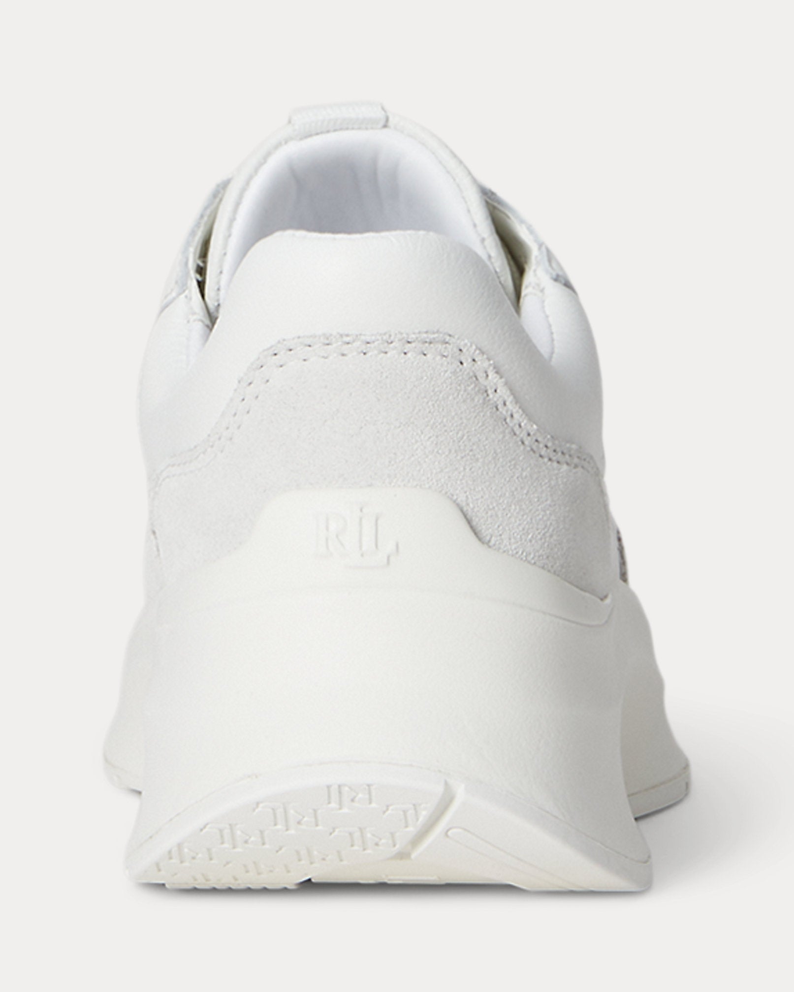 Ralph Lauren Franky Tumbled Leather Suede Sneaker Snow White