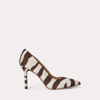 Ralph Lauren Lindella Ii Zebraprint Canvas Pump Zebra