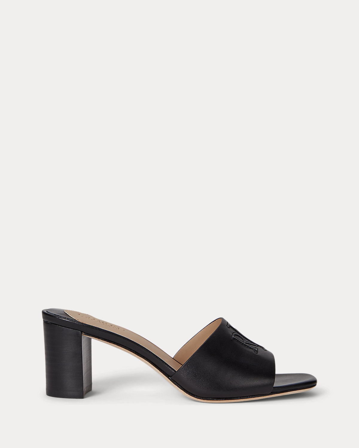 Ralph Lauren Everley Blockheel Calfskin Sandal Black