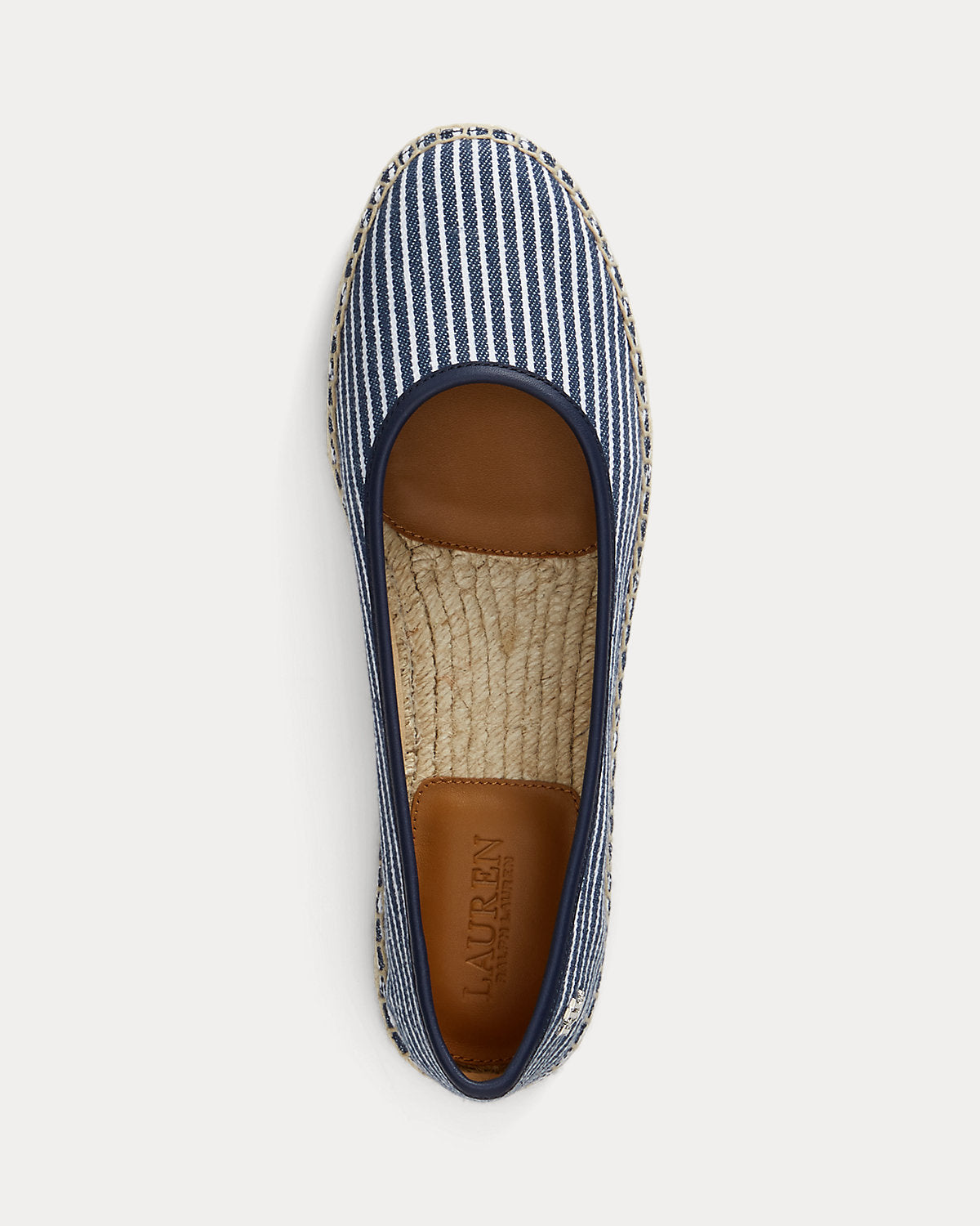Ralph Lauren Luize Striped Canvas Ballet Espadrille Refined Navy