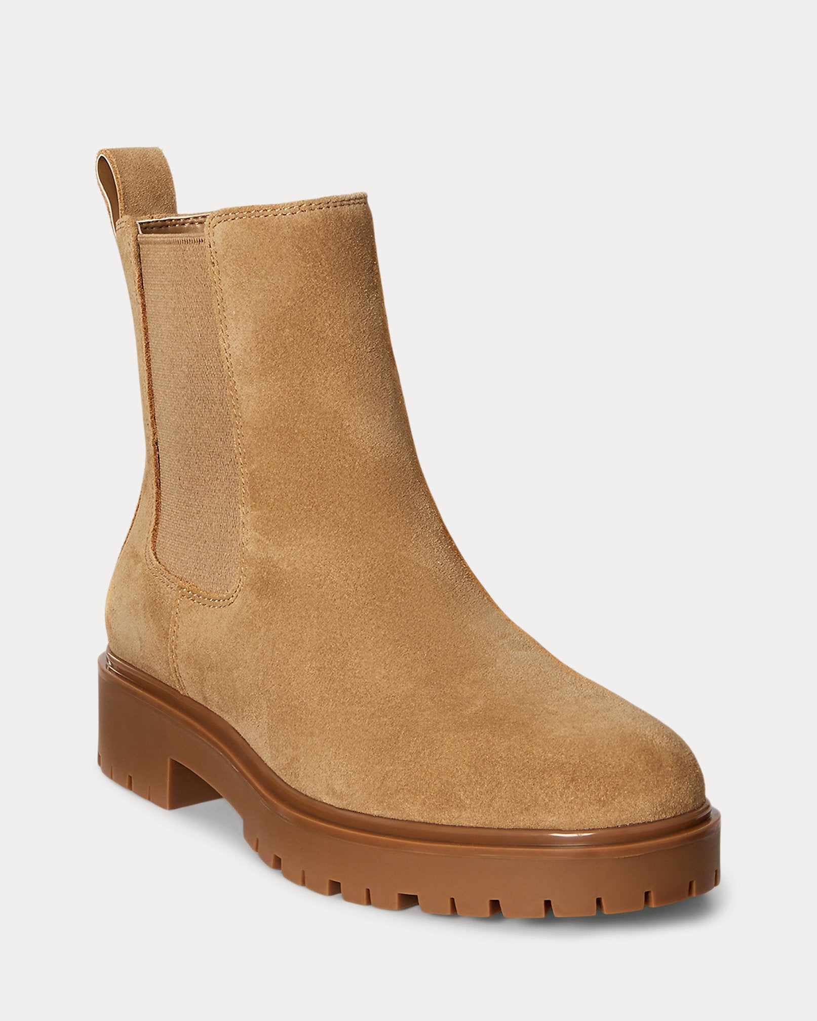 Ralph Lauren Allyson Suede Bootie Camel
