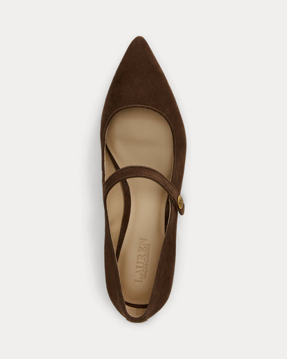 Ralph Lauren Londyn Suede Mary Jane Dark Hickory