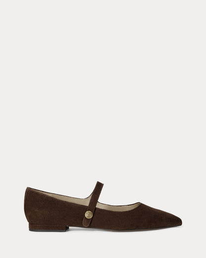 Ralph Lauren Londyn Suede Mary Jane Dark Hickory