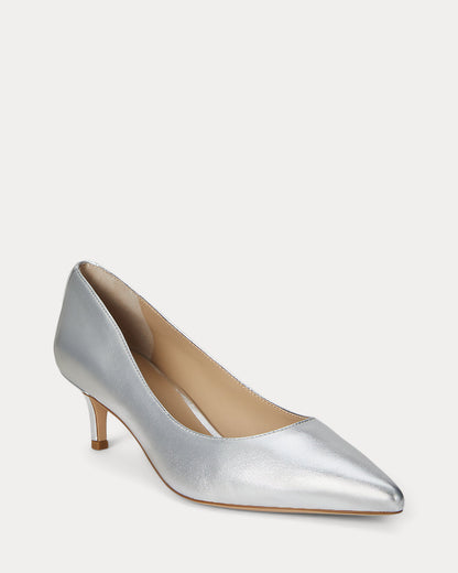 Ralph Lauren Adrienne Metallic Nappa Leather Pump Polished Silver