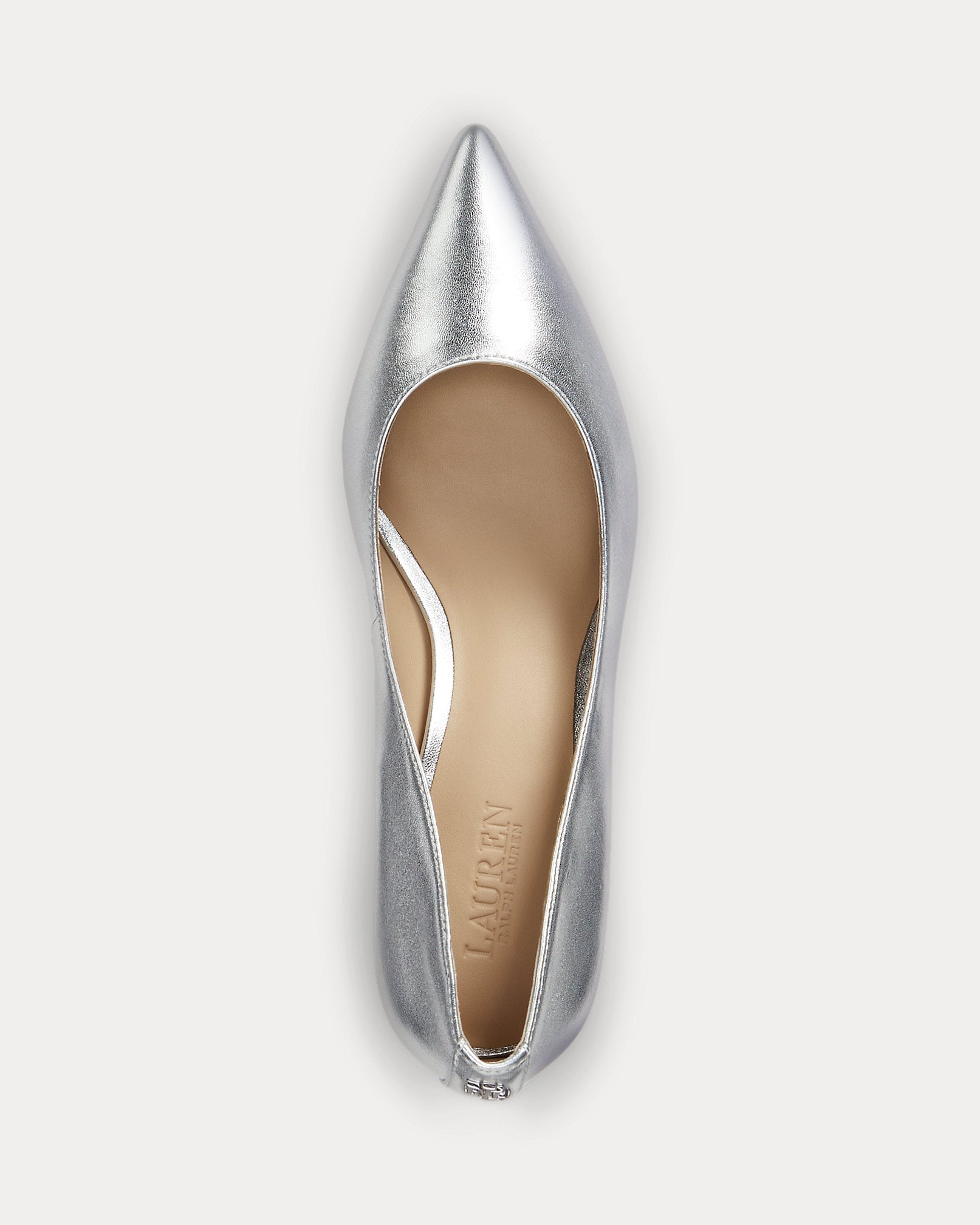 Ralph Lauren Adrienne Metallic Nappa Leather Pump Polished Silver