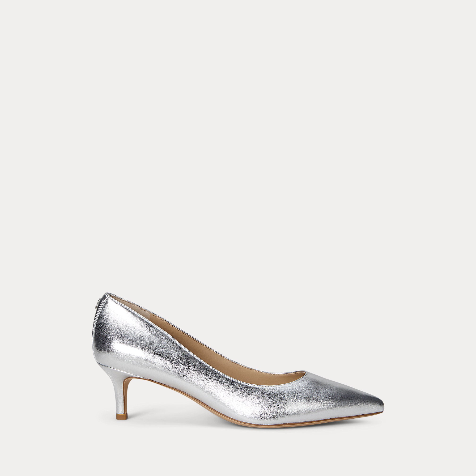 Ralph Lauren Adrienne Metallic Nappa Leather Pump Polished Silver