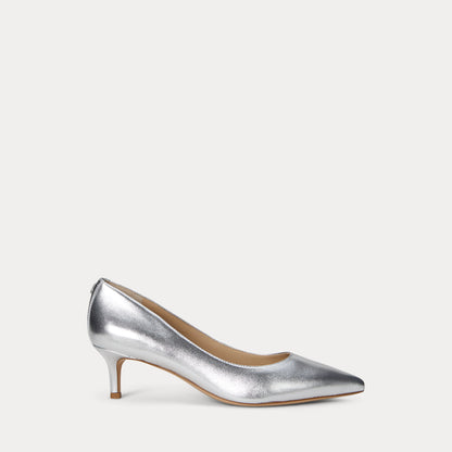 Ralph Lauren Adrienne Metallic Nappa Leather Pump Polished Silver