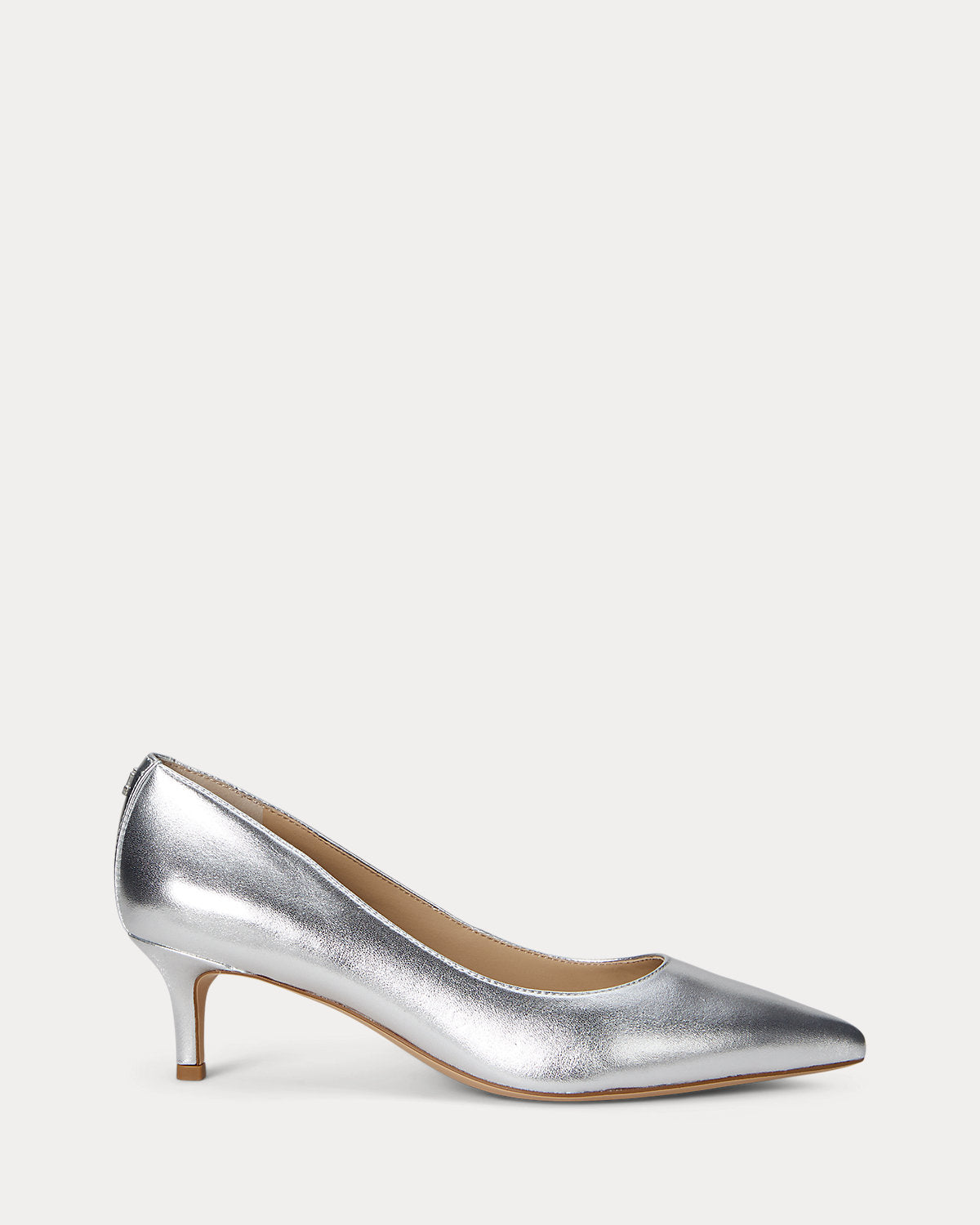 Ralph Lauren Adrienne Metallic Nappa Leather Pump Polished Silver