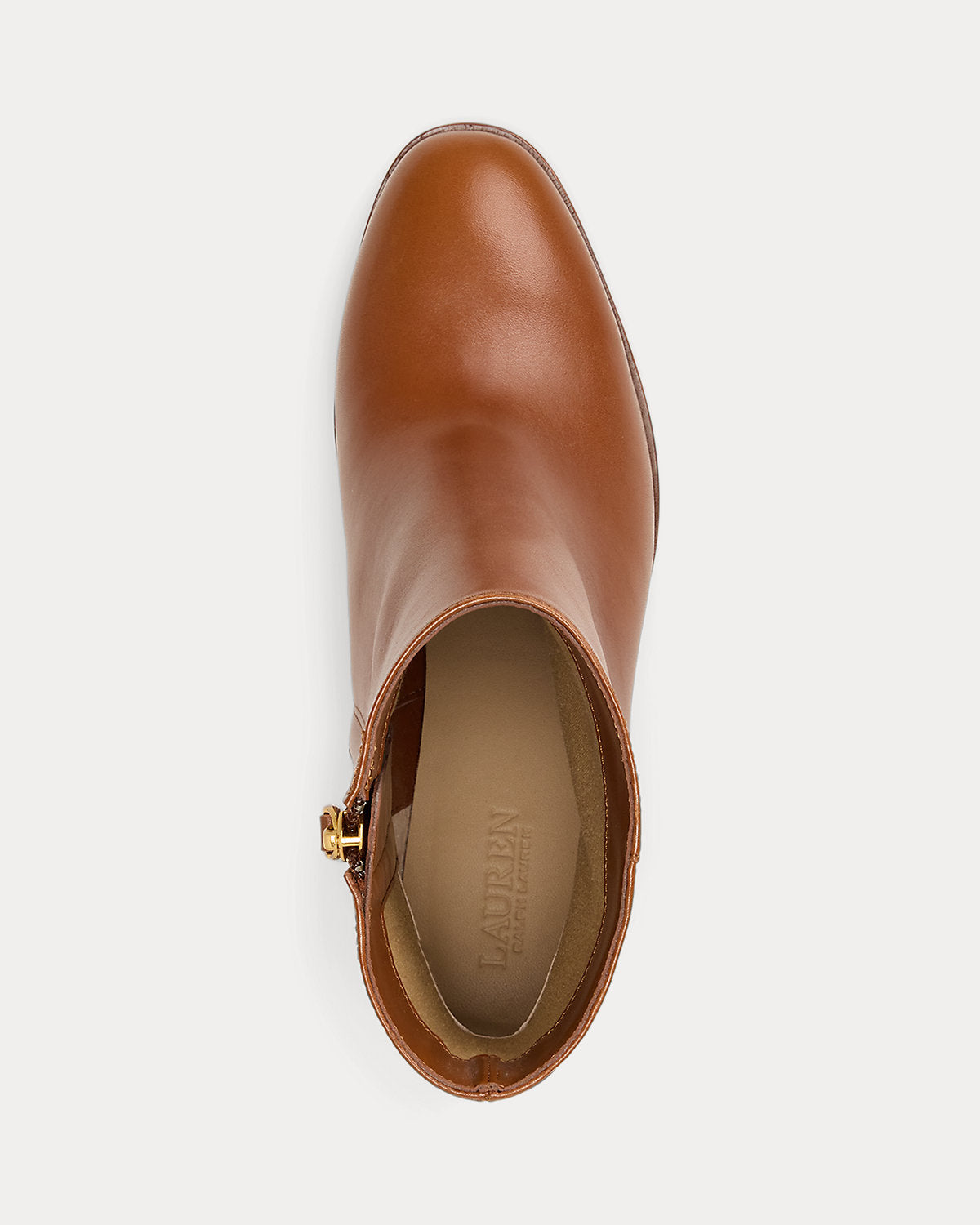 Ralph Lauren Cassie Calfskin Bootie Lauren Tan