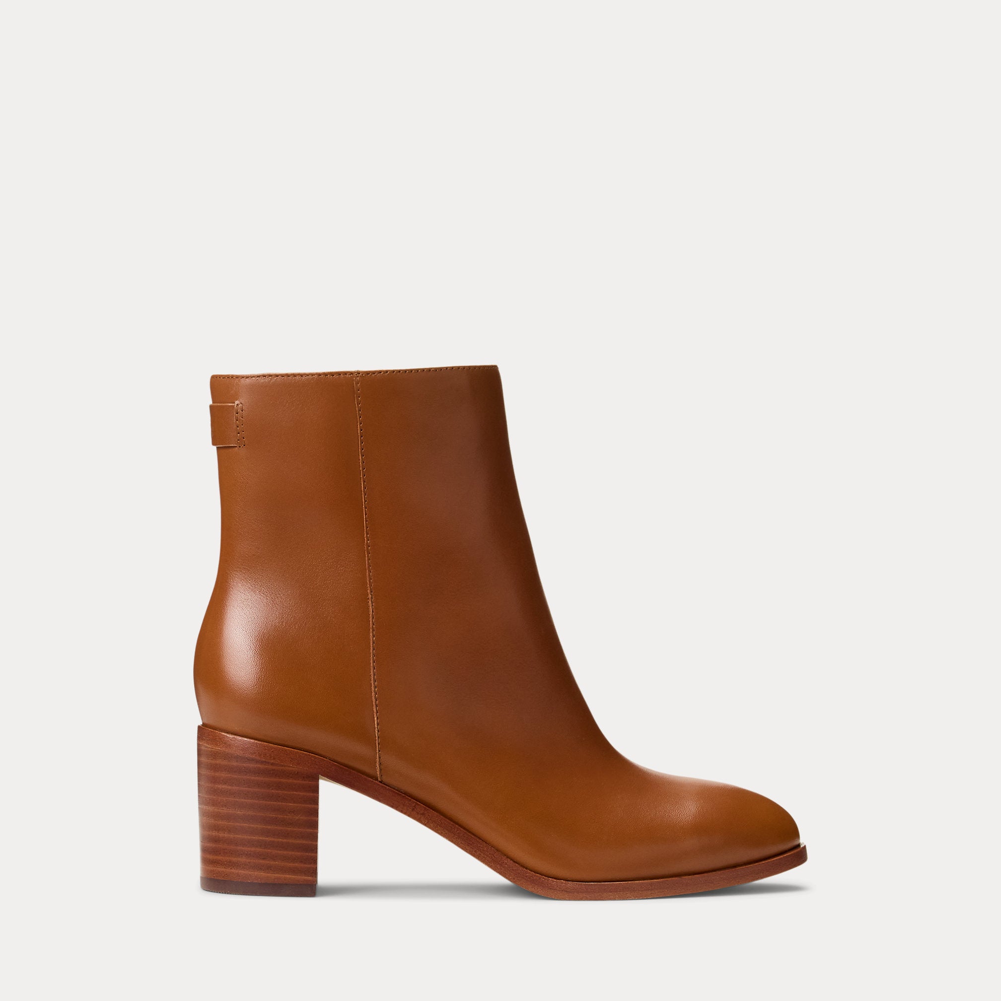 Ralph Lauren Cassie Calfskin Bootie Lauren Tan
