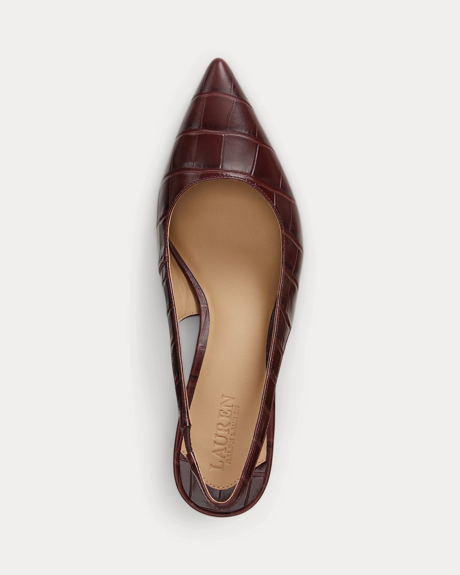 Ralph Lauren Lolah Ii Crocembossed Slingback Pump Dark Garnet