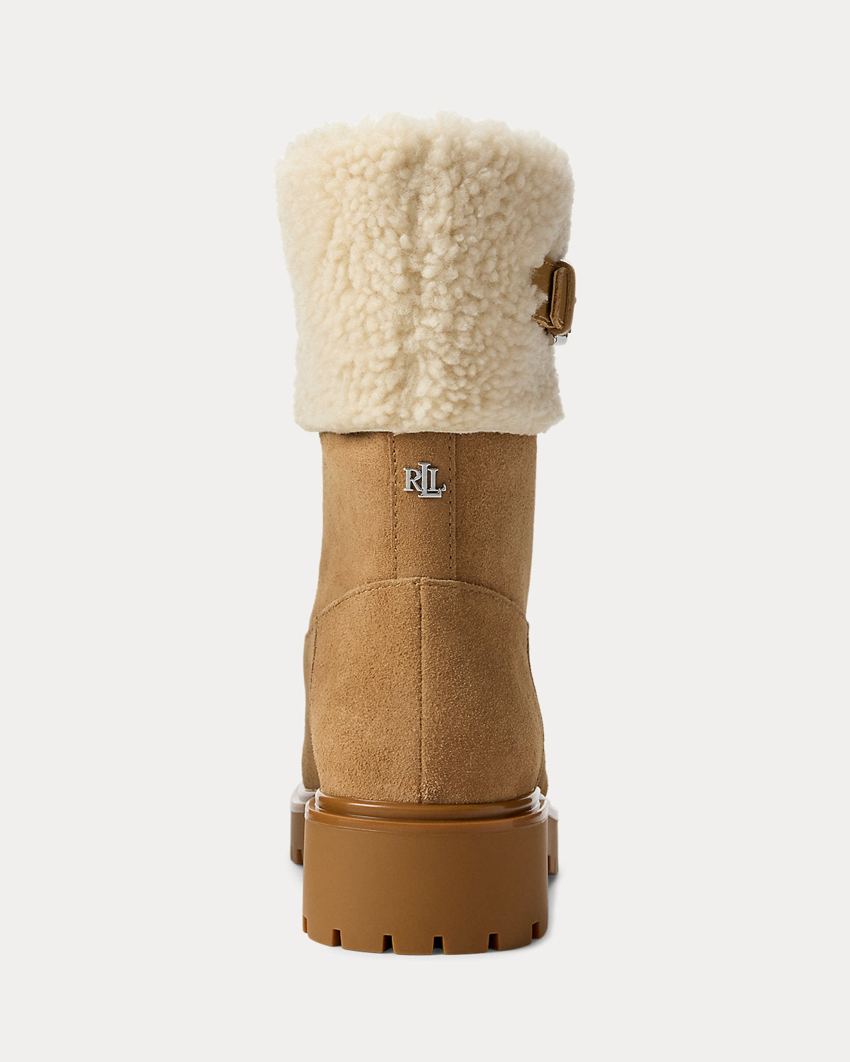 Ralph Lauren Allyson Shearling Suede Bootie Camel