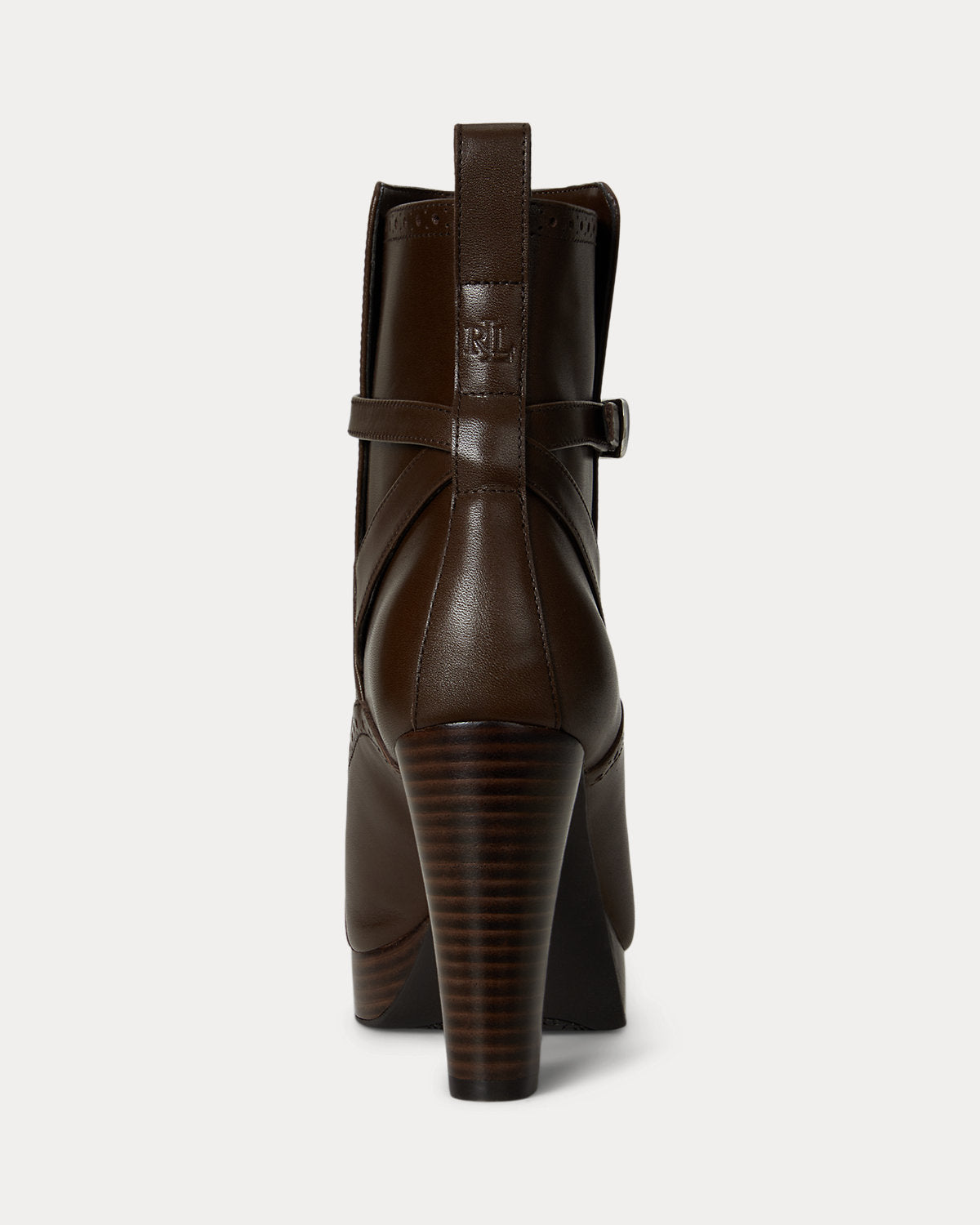 Ralph Lauren Mckinsey Calfskin Bootie Dark Hickory