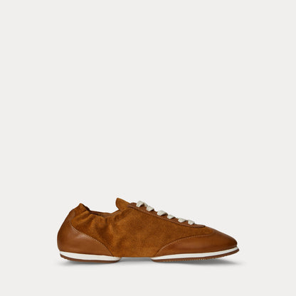 Ralph Lauren The Leathersuede Pony Ballerina Sneaker Rum