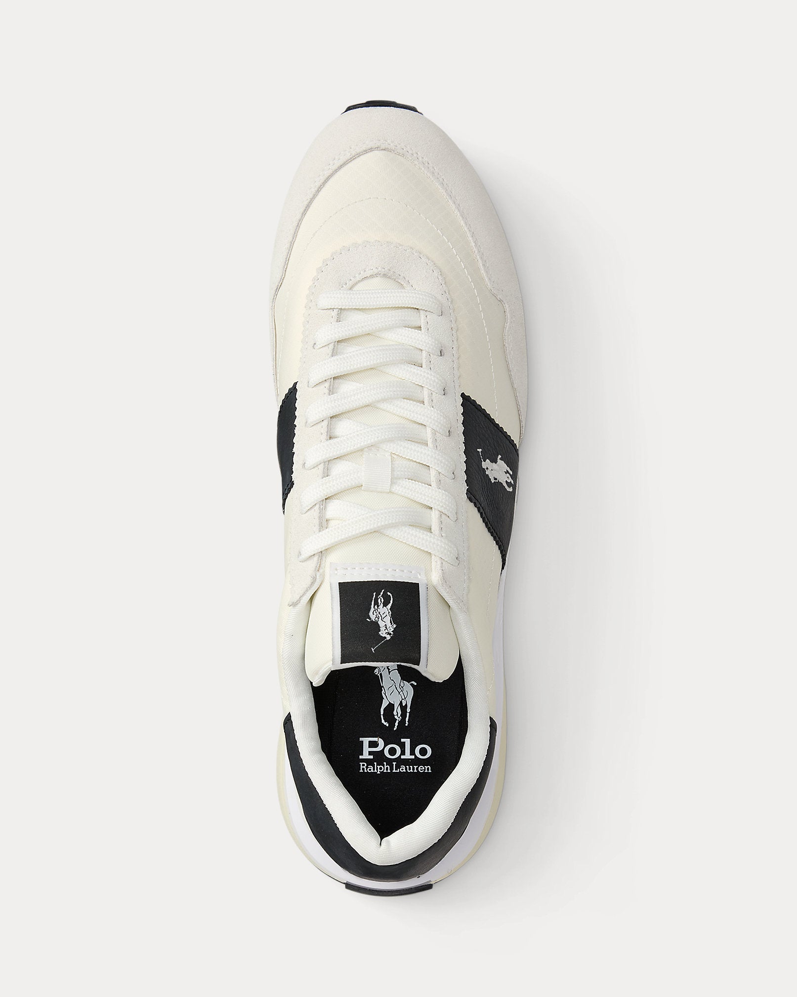 Ralph Lauren Train 89 Suede Oxford Sneaker Tonal Bianco