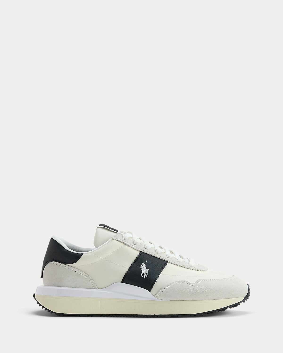Ralph Lauren Train 89 Suede Oxford Sneaker Tonal Bianco