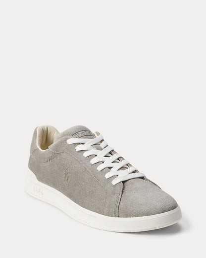 Ralph Lauren Heritage Court Ii Suede Sneaker Earth Grey