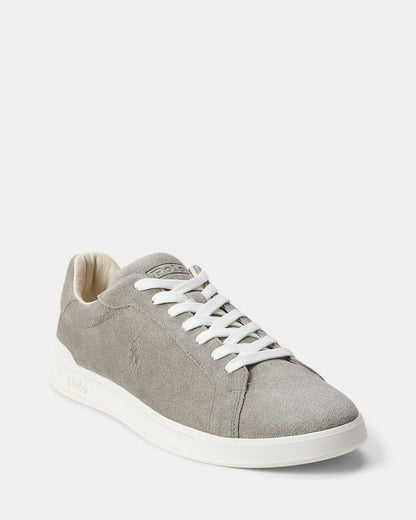 Ralph Lauren Heritage Court Ii Suede Sneaker Earth Grey