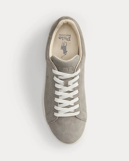 Ralph Lauren Heritage Court Ii Suede Sneaker Earth Grey