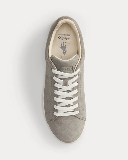 Ralph Lauren Heritage Court Ii Suede Sneaker Earth Grey