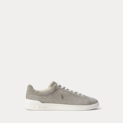 Ralph Lauren Heritage Court Ii Suede Sneaker Earth Grey