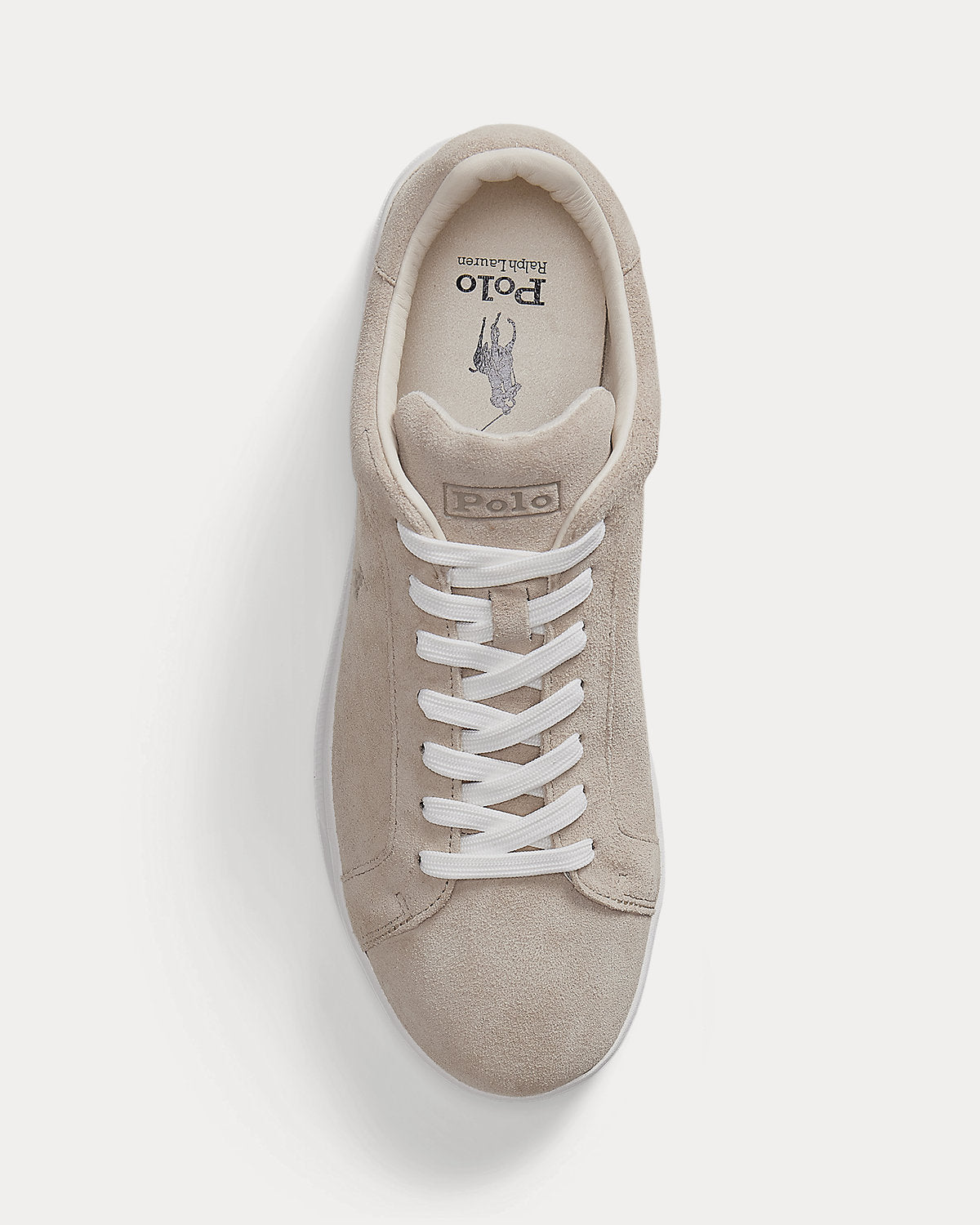 Ralph Lauren Heritage Court Ii Suede Sneaker Milkshake