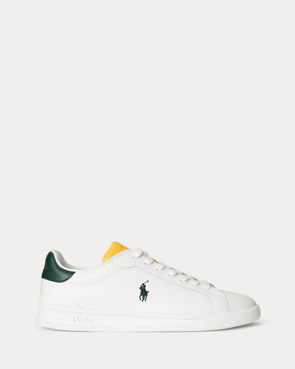 Ralph Lauren Heritage Court Ii Nappa Leather Sneaker Off White