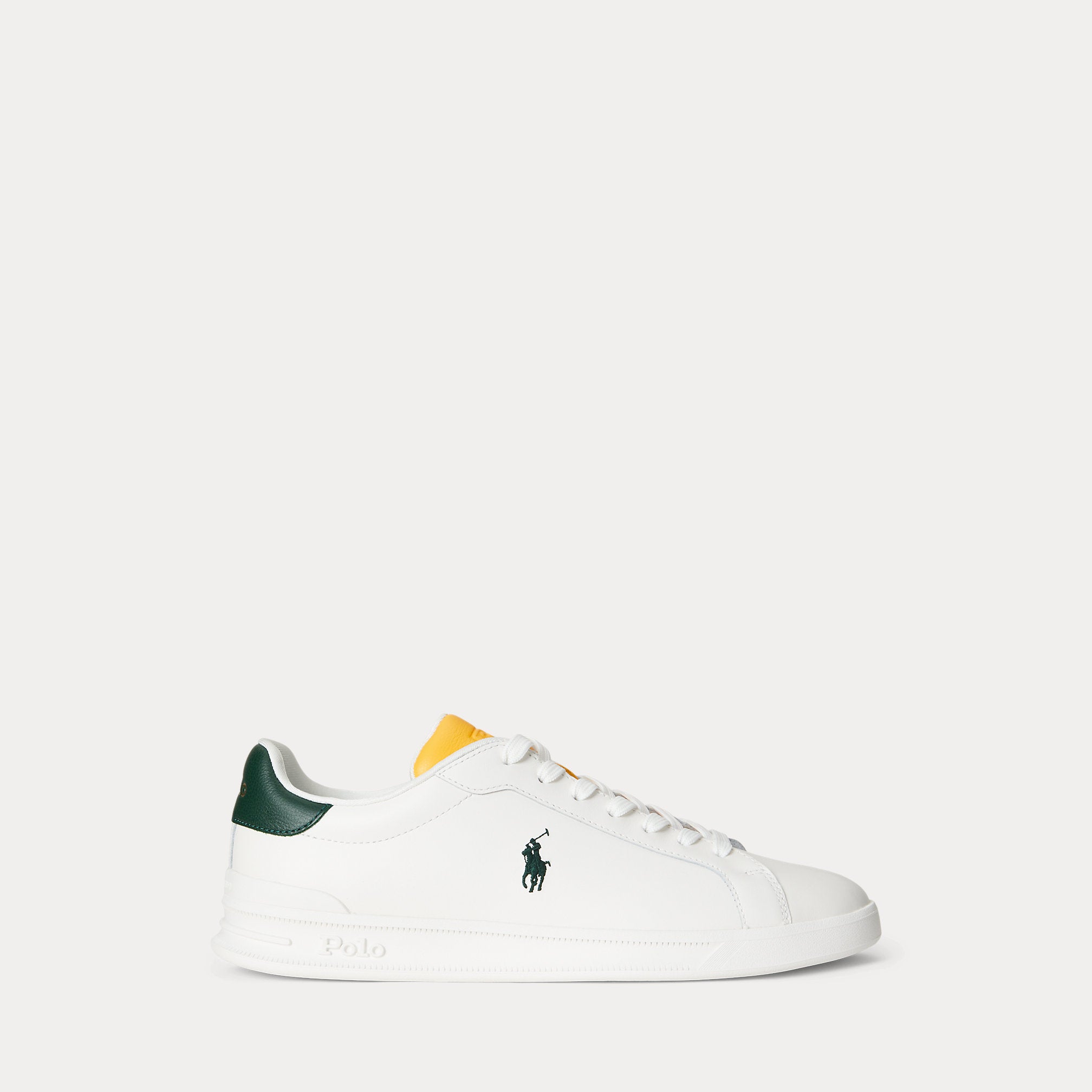 Ralph Lauren Heritage Court Ii Nappa Leather Sneaker Off White