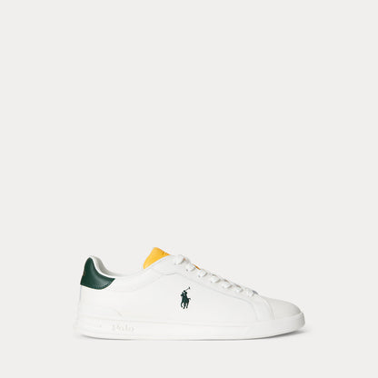 Ralph Lauren Heritage Court Ii Nappa Leather Sneaker Off White