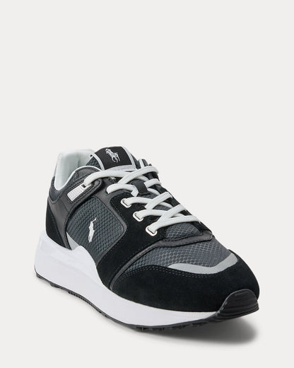 Ralph Lauren Train 89 V2 Suedepaneled Sneaker Black