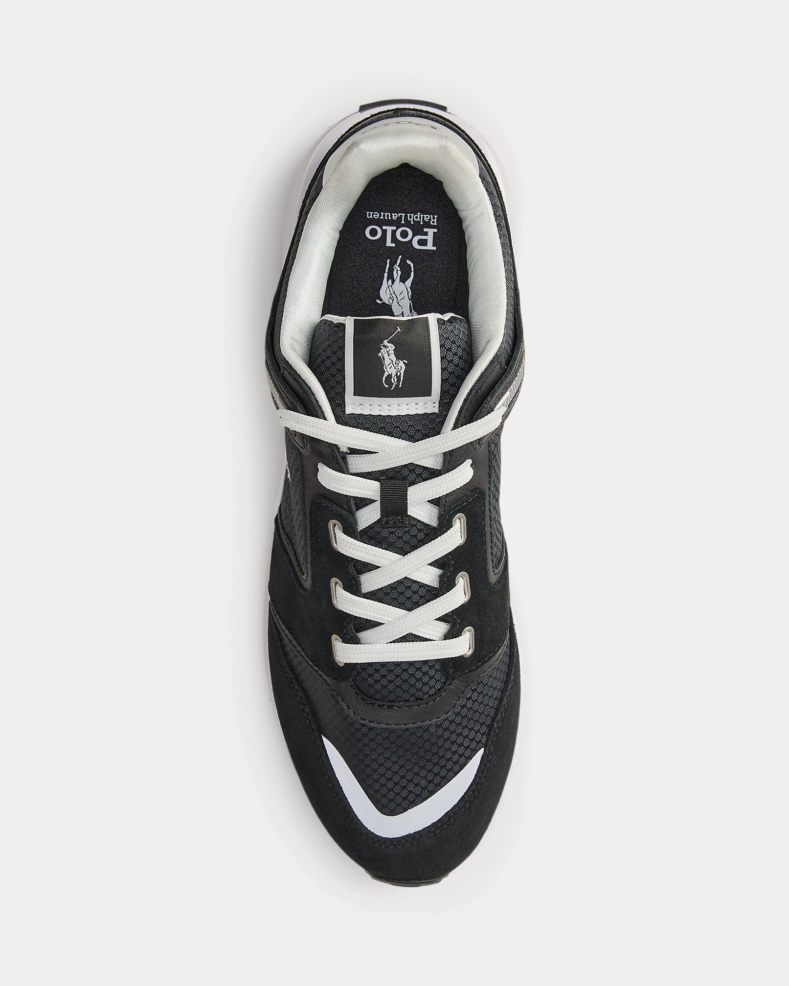 Ralph Lauren Train 89 V2 Suedepaneled Sneaker Black