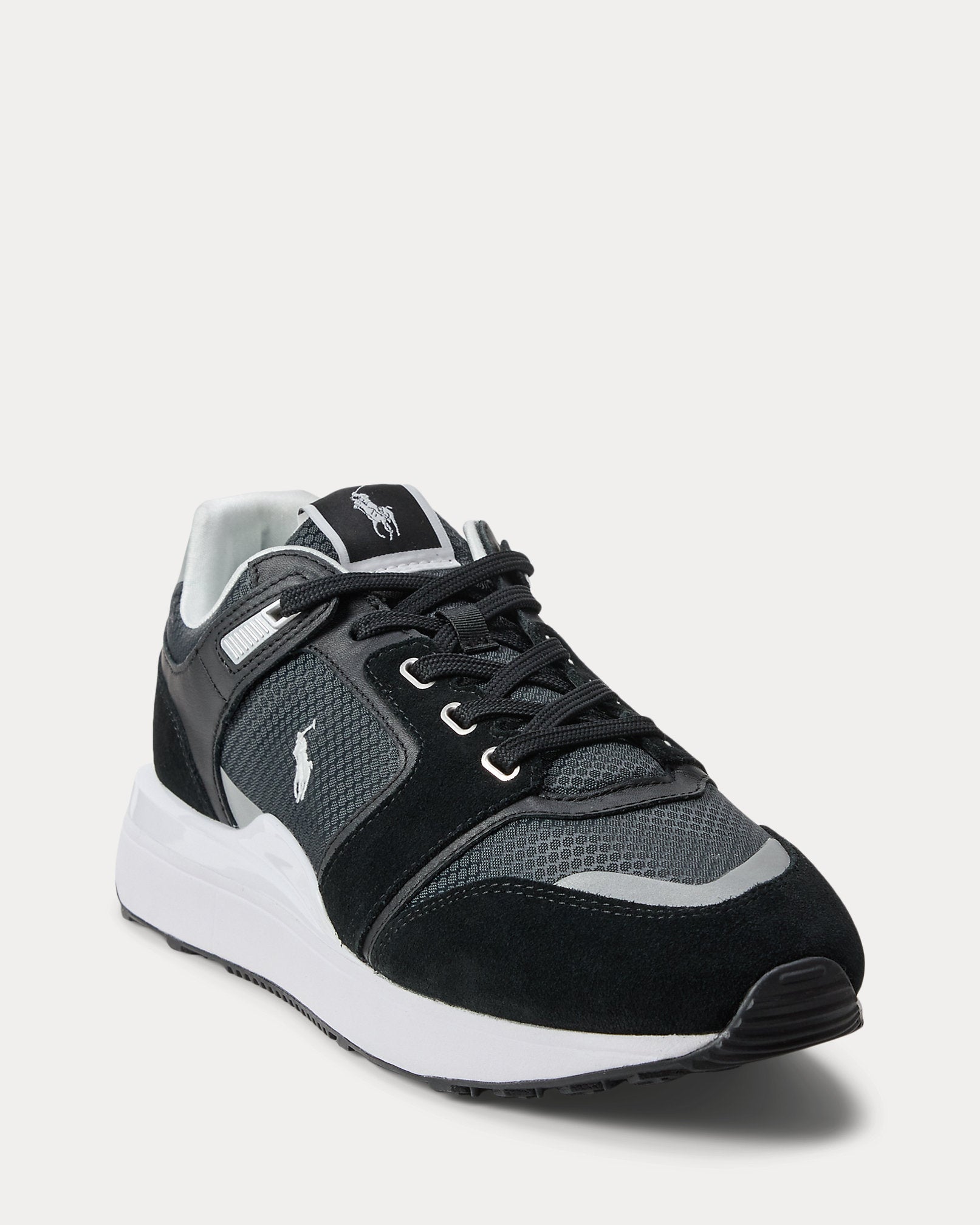 Ralph Lauren Train 89 V2 Suedepaneled Sneaker Black