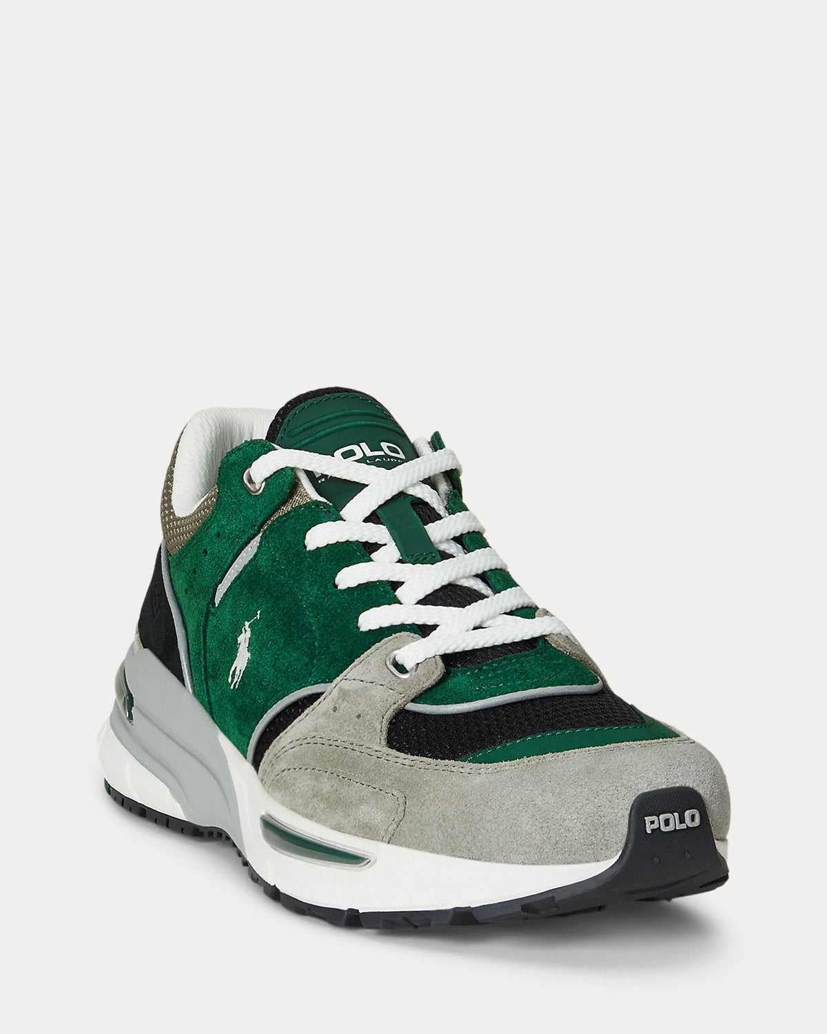 Ralph Lauren Trackster 250 Suede Mesh Sneaker Forest