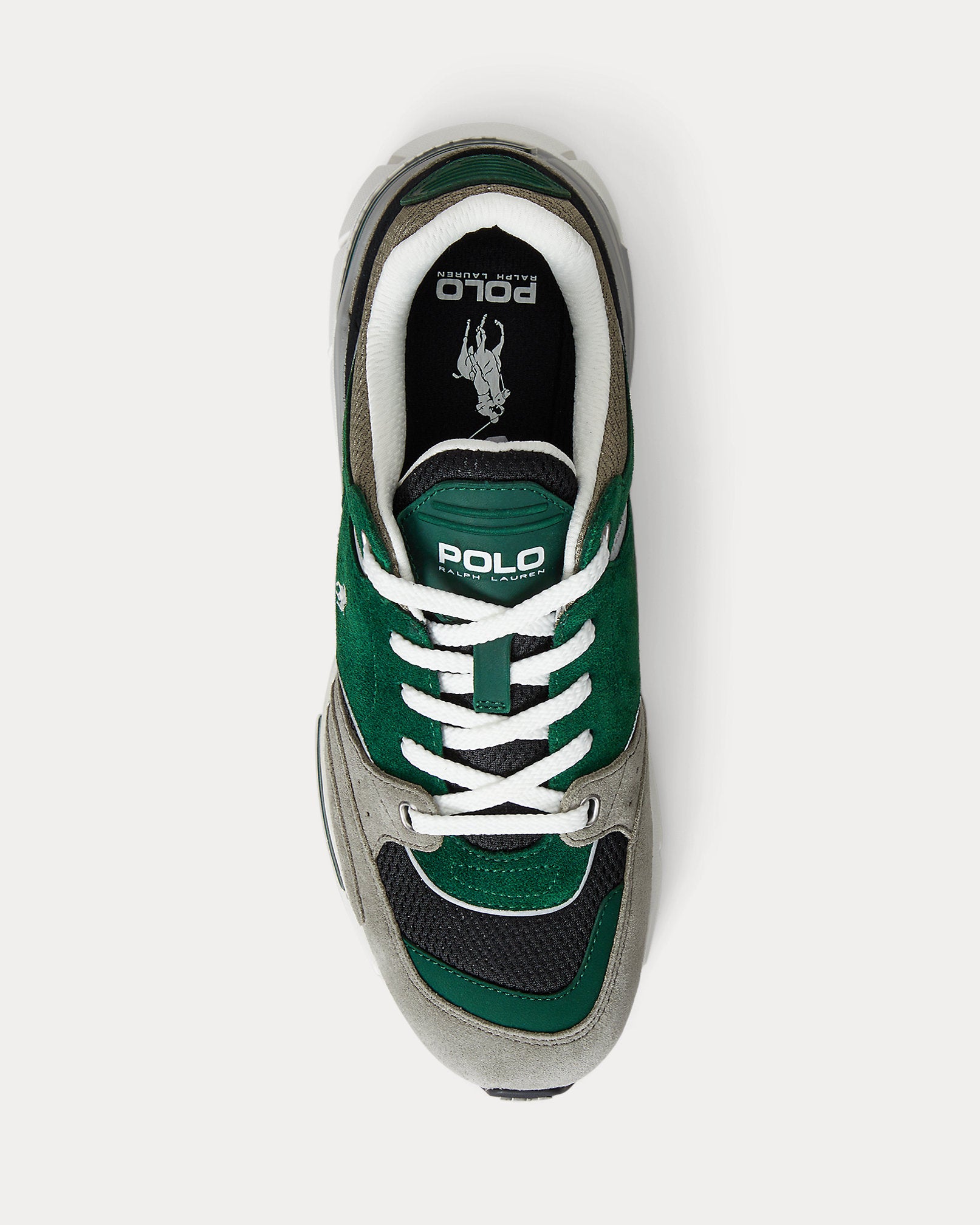 Ralph Lauren Trackster 250 Suede Mesh Sneaker Forest