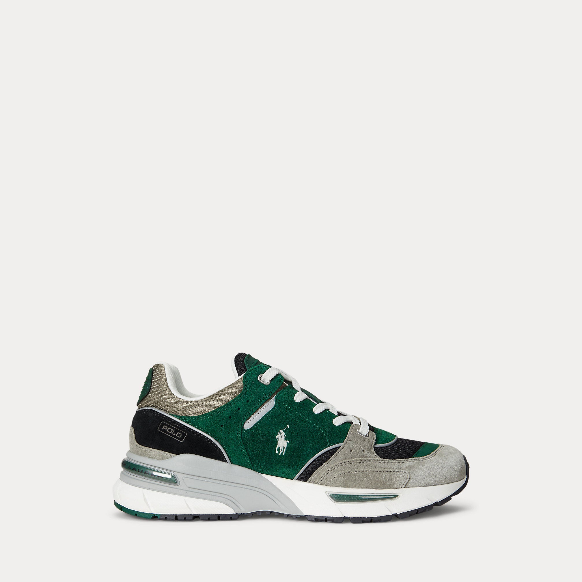 Ralph Lauren Trackster 250 Suede Mesh Sneaker Forest