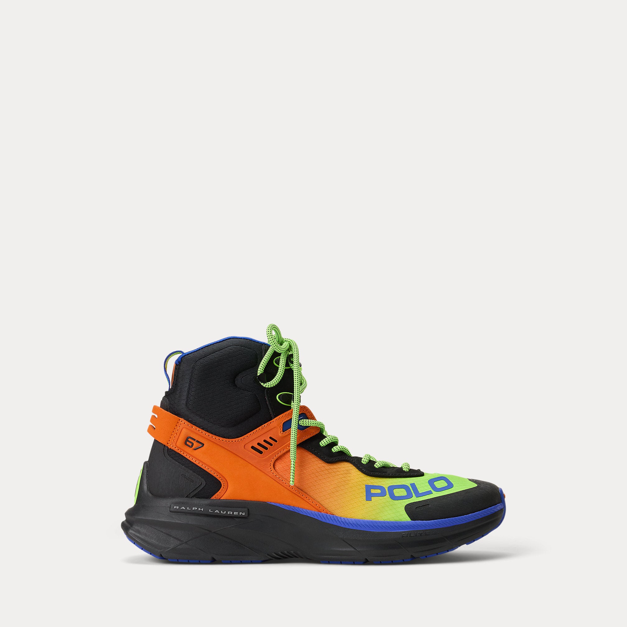 Ralph Lauren Court Blade Mid Hightop Sneaker Fluorescent