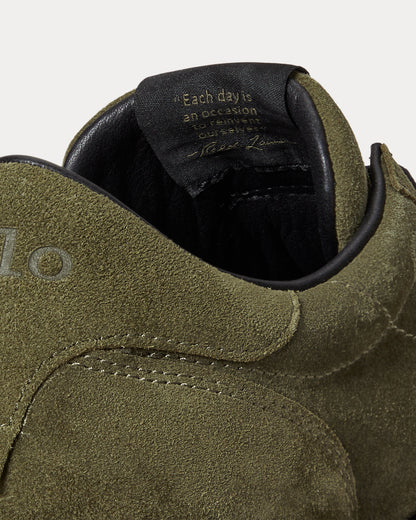 Ralph Lauren Train 89 Suede Sneaker Canopy Olive