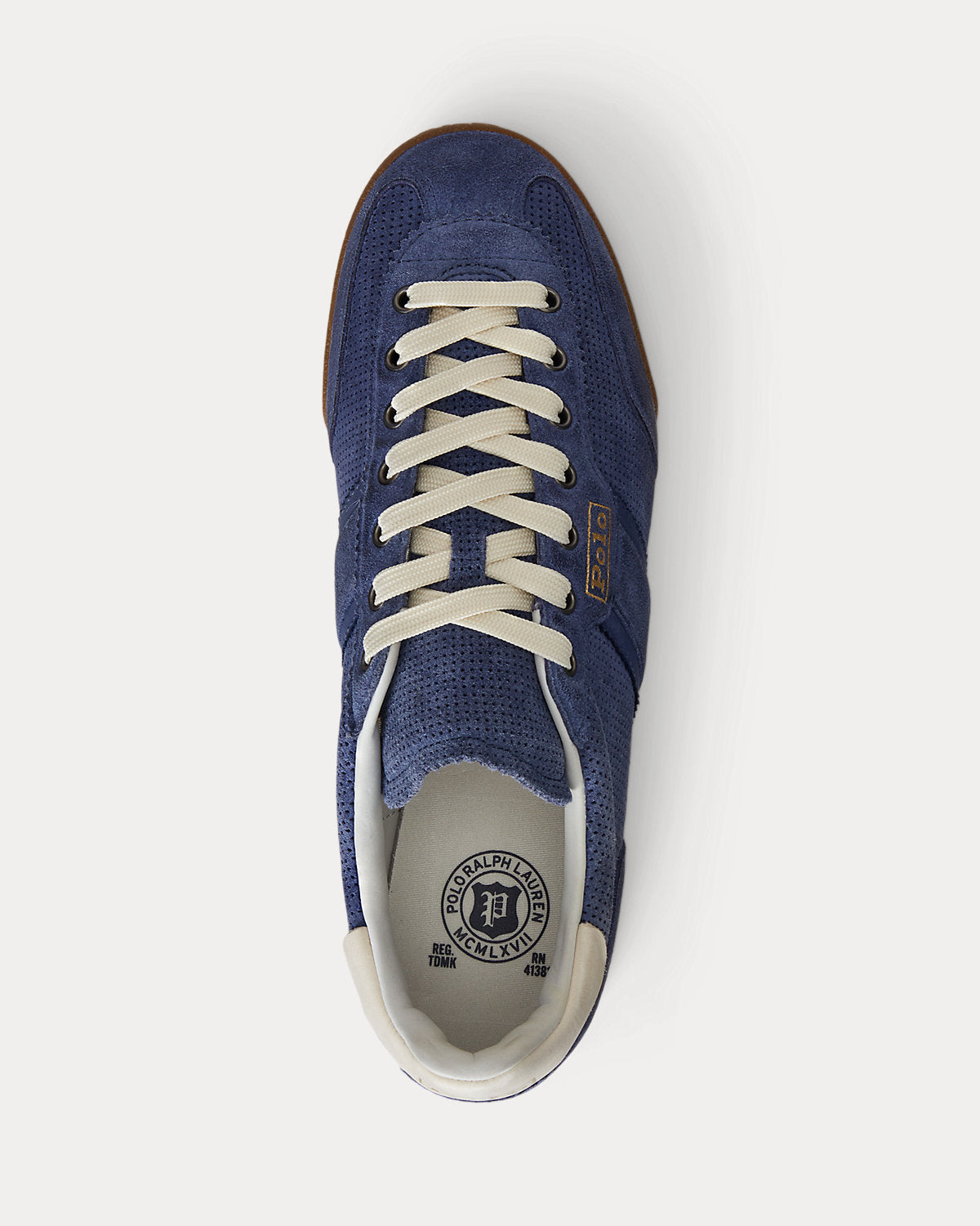 Ralph Lauren Hester Perforated Suede Sneaker Light Navy