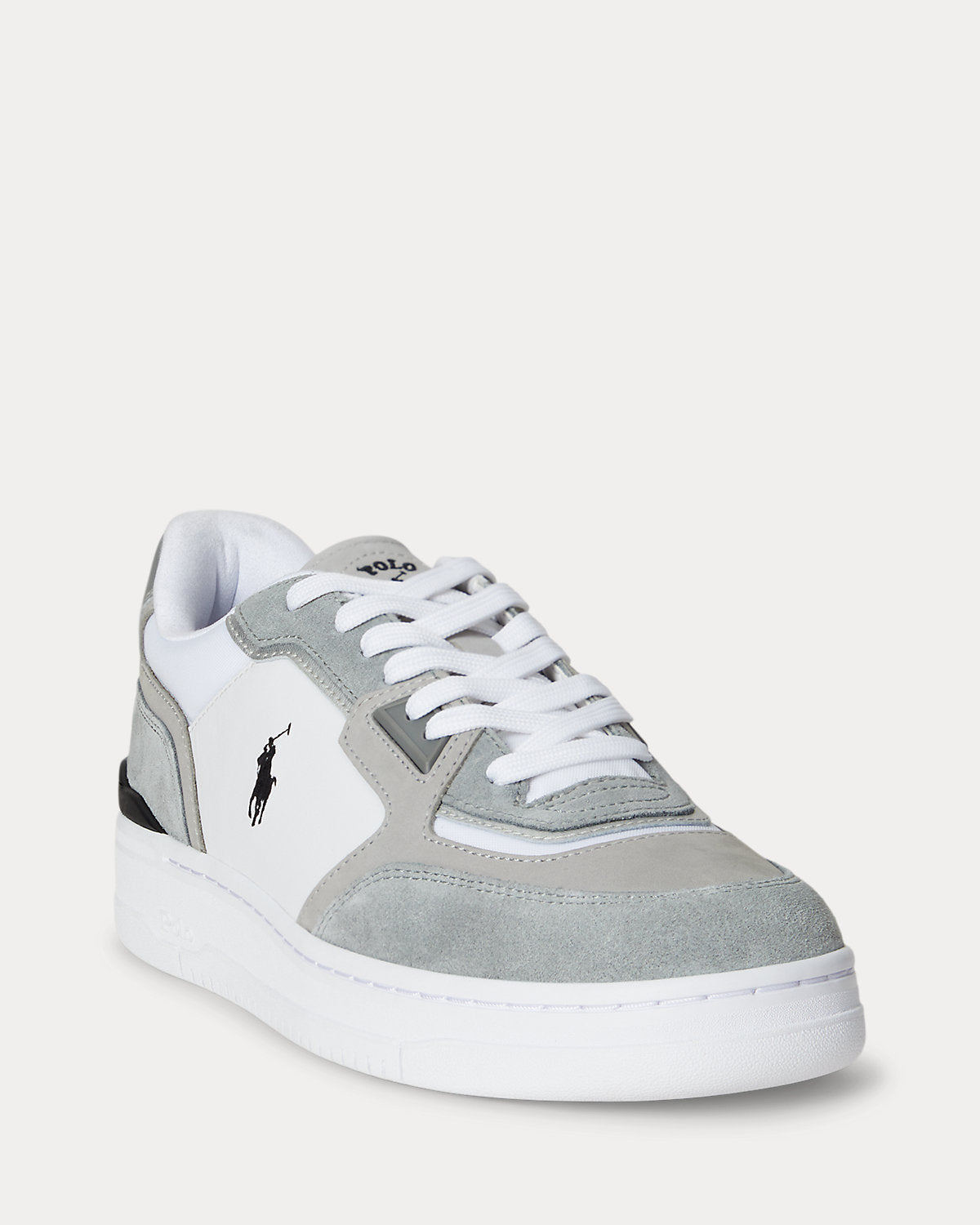Ralph Lauren Open Masters Suedepaneled Sneaker Tonal Grey