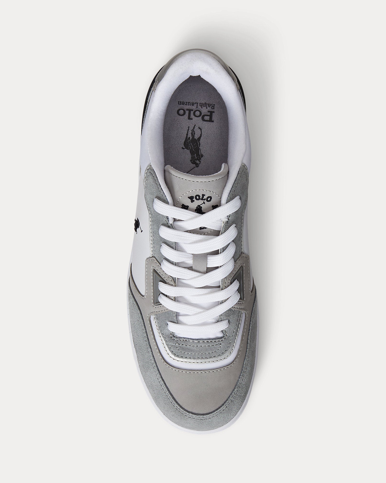 Ralph Lauren Open Masters Suedepaneled Sneaker Tonal Grey