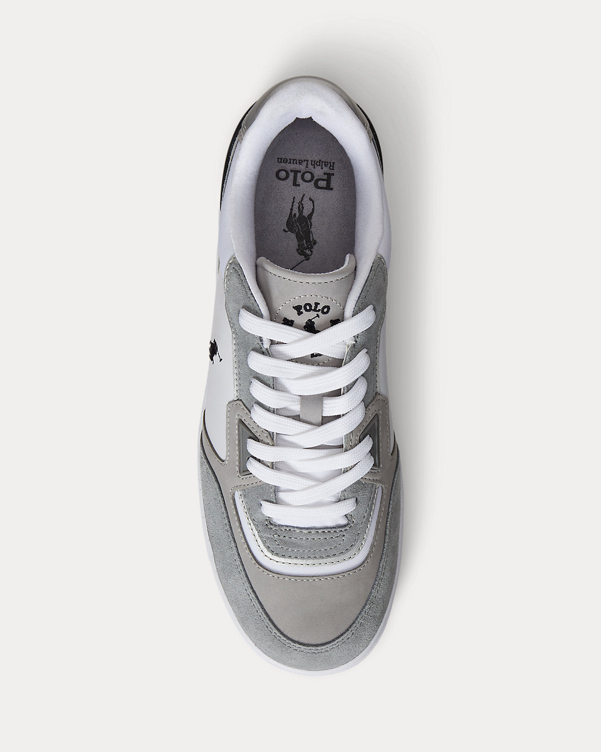 Ralph Lauren Open Masters Suedepaneled Sneaker Tonal Grey